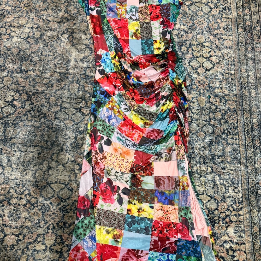 Anthropologie Colorful Patchwork Maxi Dress